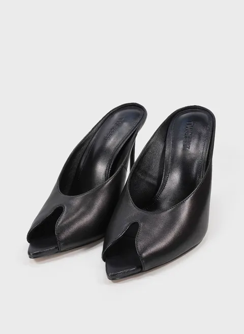 Мюли из кожи на высоком каблуке Twofeet фото 4