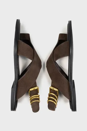 Сандалии с золотистой пряжкой Twofeet фото 2