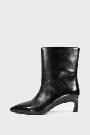 Ботильоны VELA из черной кожи на невысоком каблуке Twofeet фото 1