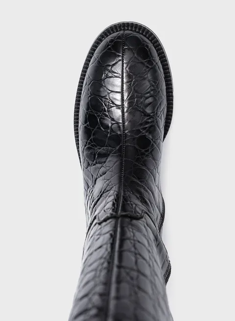 Сапоги из кожи с тиснением reptile Twofeet фото 8