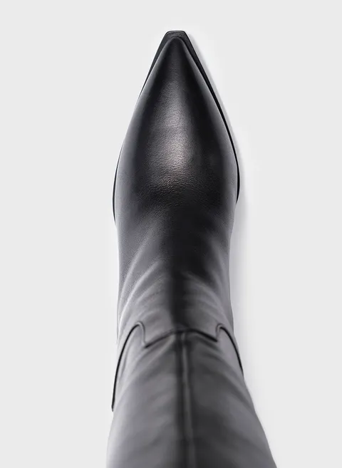 Ботфорты из гладкой кожи с геометричным каблуком Twofeet фото 8
