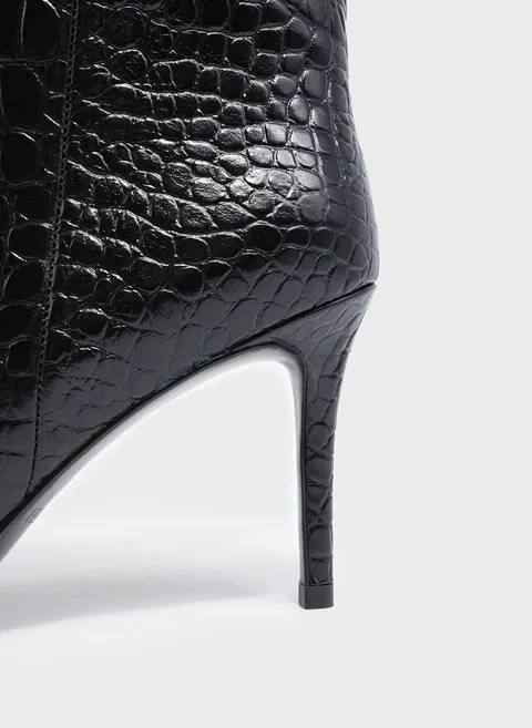 Ботильоны с тиснением reptile в угольном цвете Twofeet фото 7