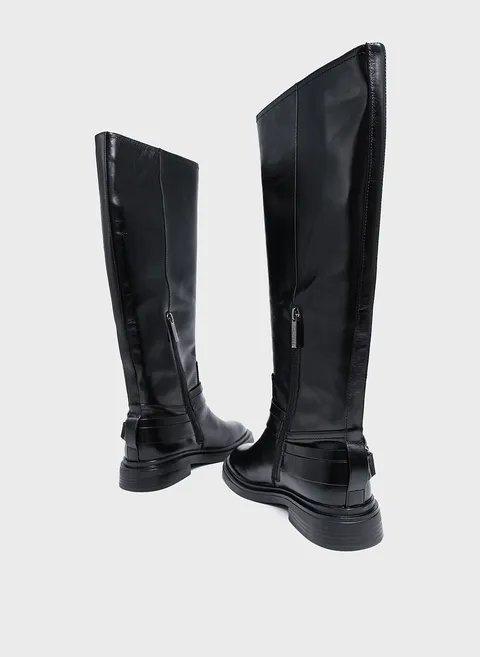 Сапоги высокие из гладкой кожи с акцентной подошвой Twofeet фото 2