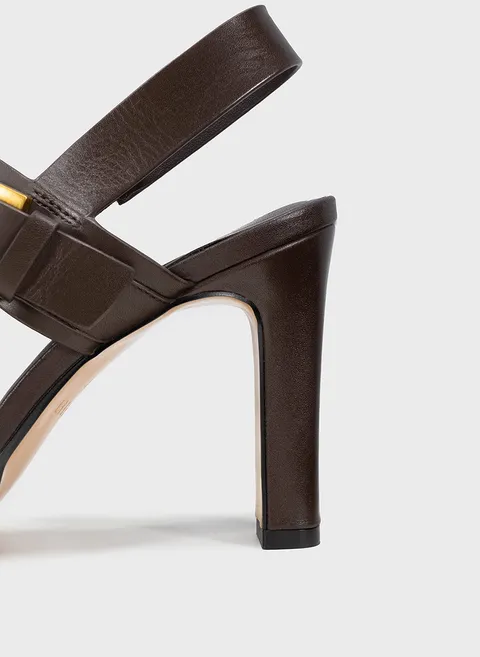 Босоножки с каблуком-щепкой и широкими ремешками Twofeet фото 8