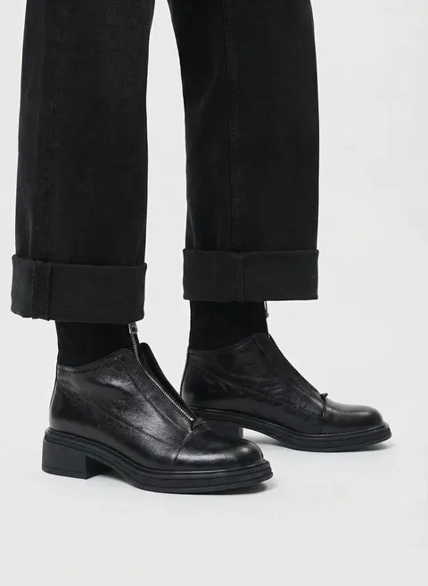 Ботинки с замшевой вставкой и декоративными швами Twofeet фото 5
