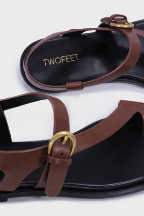 Сандалии с тонкими ремешками и контрастной подошвой Twofeet фото 2