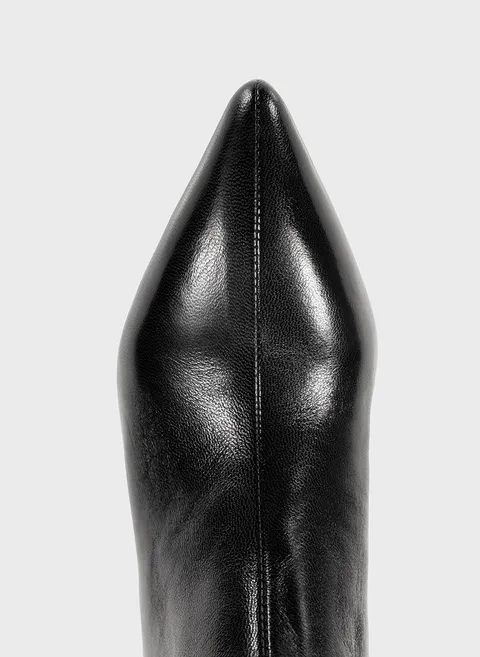 Ботильоны VELA из черной кожи на невысоком каблуке Twofeet фото 8