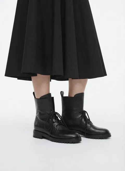 Ботинки на шнуровке из текстурной кожи Twofeet фото 5