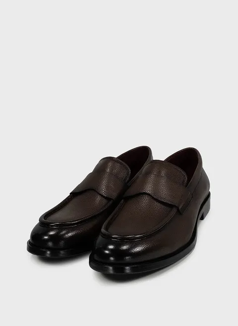 Лоферы из зернистой кожи в коричневом цвете Twofeet фото 4