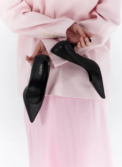 Туфли с акцентным каблуком и металлической деталью Twofeet фото 2