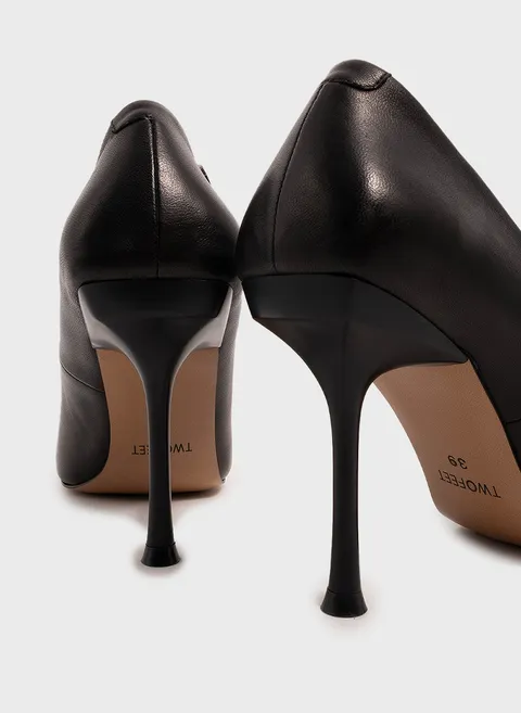 Туфли с акцентным каблуком и металлической деталью Twofeet фото 9