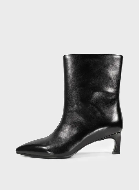 Ботильоны VELA из черной кожи на невысоком каблуке Twofeet фото 1