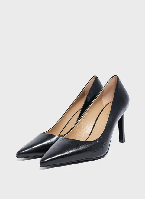 Туфли с геометрическим каблуком из фактурной кожи Twofeet фото 4