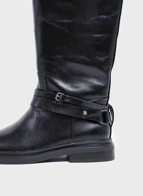 Сапоги высокие из гладкой кожи с акцентной подошвой Twofeet фото 7