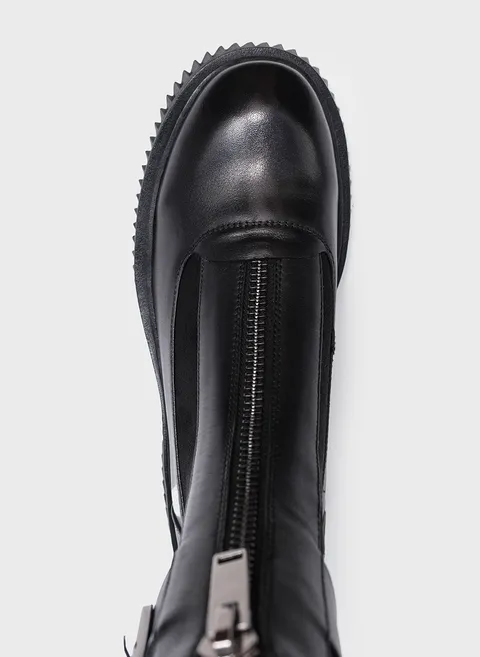 Ботинки из комбинированной кожи с геометричной рельефной подошвой Twofeet фото 6