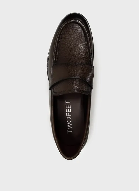 Лоферы из зернистой кожи в коричневом цвете Twofeet фото 7