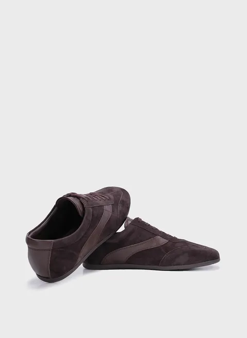 Кроссовки замшевые с кожаной графичной вставкой Twofeet фото 2