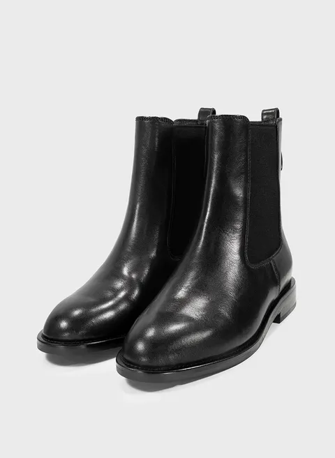 Ботинки CHEL из черной кожи с эластичными вставками Twofeet фото 4