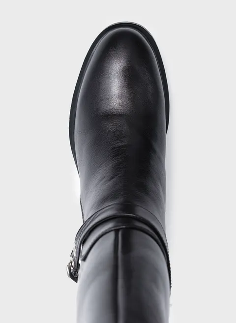 Ботинки из кожи с акцентным декоративным карабином Twofeet фото 8