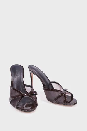 Мюли с сетчатой союзкой и лакированными деталями Twofeet фото 2