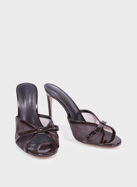 Мюли с сетчатой союзкой и лакированными деталями Twofeet фото 2