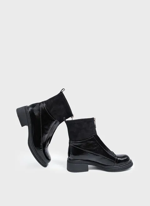 Ботинки из комбинированной кожи с замшевыми вставками Twofeet фото 3