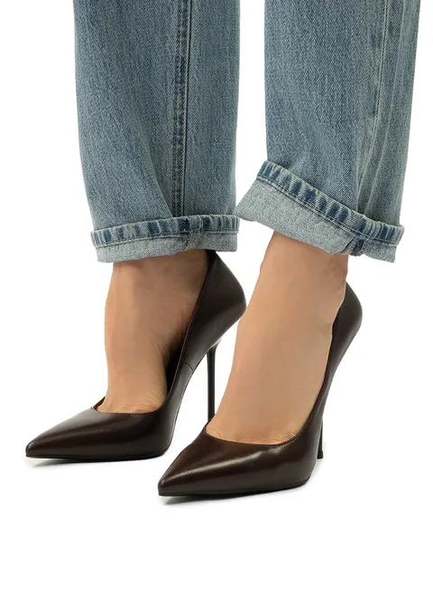 Туфли с акцентным каблуком и металлической деталью Twofeet фото 5
