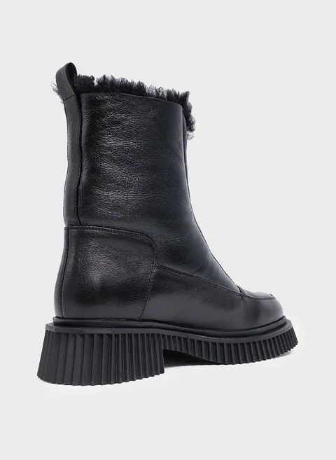 Ботинки из мягкой кожи с акцентной молнией Twofeet фото 6