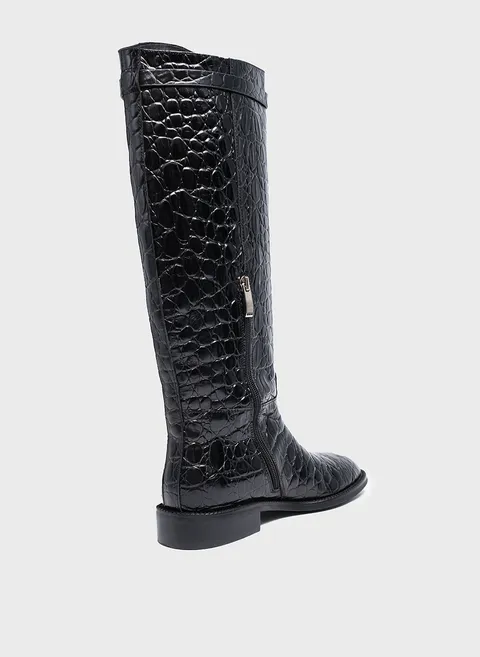 Сапоги из кожи с тиснением reptile Twofeet фото 6